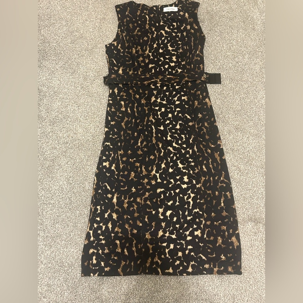 Calvin Klein Black and Brown leopard animal Patterned Dress 2